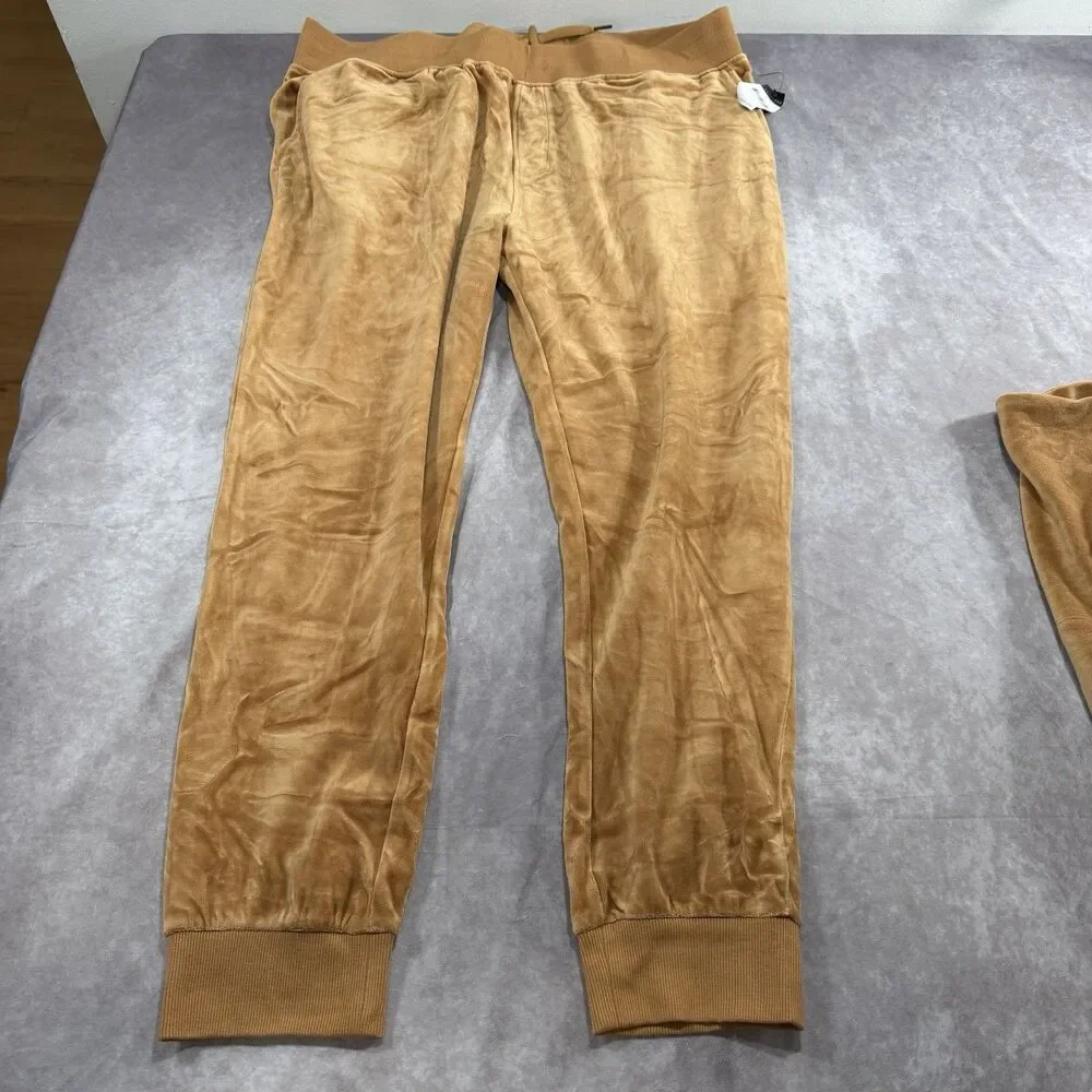 Vintage Sean John 2XL Y2K Velvet Velour Tracksuit Set Pants Hoodie Brown